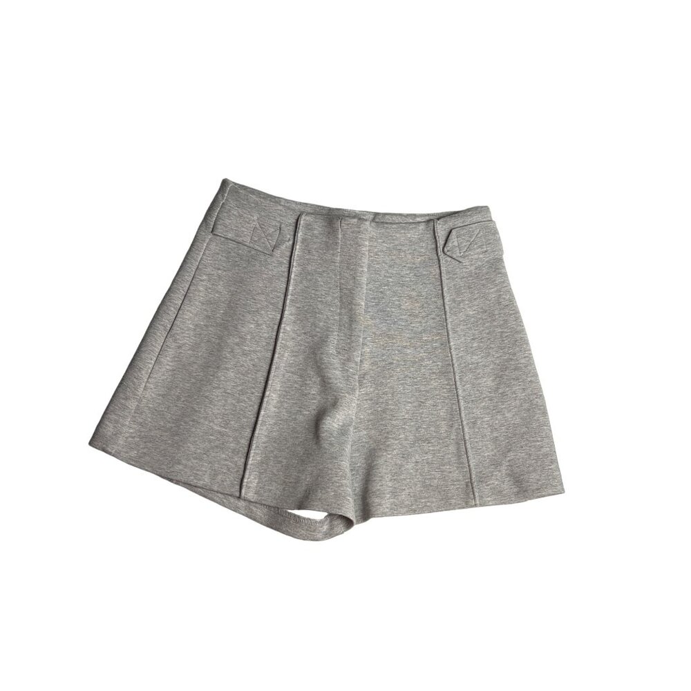 forever 21 small gray sweat pleated front casual chic short contemporary Dd554